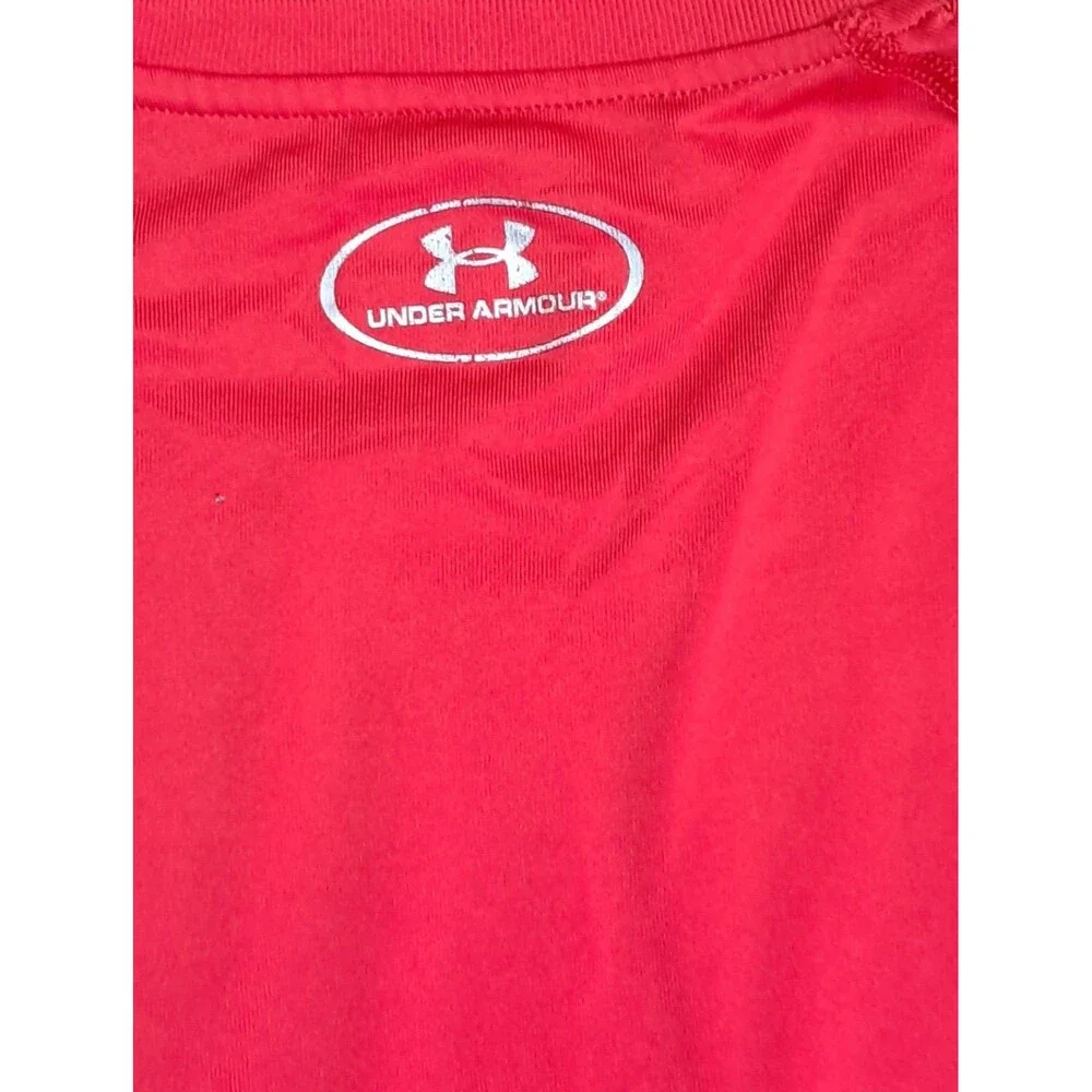 Under Armour Locker Shirt Men's XL UA Tech  Short Sleeve HeatGear Red